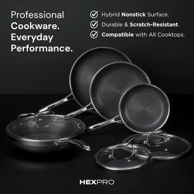 HexPro 13-Piece Stainless Steel Hybrid Cookware Set