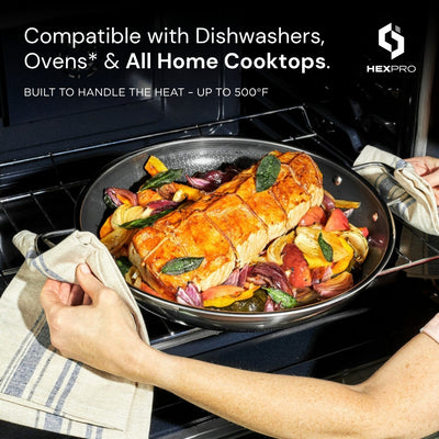 HexPro 13-Piece Stainless Steel Hybrid Cookware Set