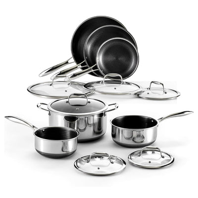 HexPro 13-Piece Stainless Steel Hybrid Cookware Set