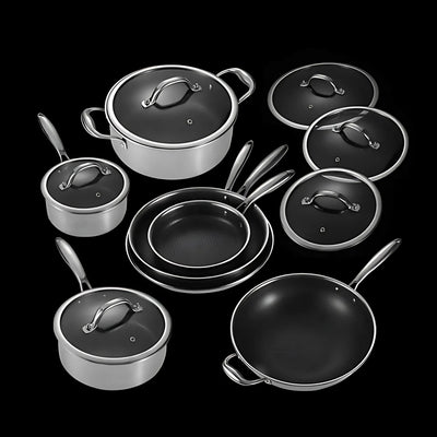 HexPro 13-Piece Stainless Steel Hybrid Cookware Set